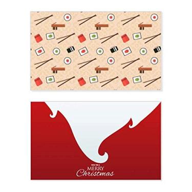 Imagem de Japan Pink Sushi Chopsticks Holiday Holiday Merry Christmas Cartões de parabéns Mensagem de Natal