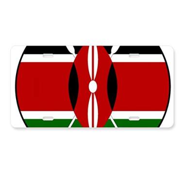 Imagem de DIYthinker Emblema nacional da África do Quênia, placa de licença de aço inoxidável para decoração de automóveis
