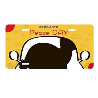 Imagem de DIYthinker Black Hare Animal Portrayal Placa de carro Decoração Dia da Paz