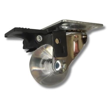 Imagem de 1 Rodízio 35mm Rodinha Giratória 35Kg Com Trava Freio Gel Silicone Anti Risco e Ruído Rodinhas Roda Roldana Rodizio Giratório Móvel Móveis Armário Prateleira Pesado Reforçada Resistente