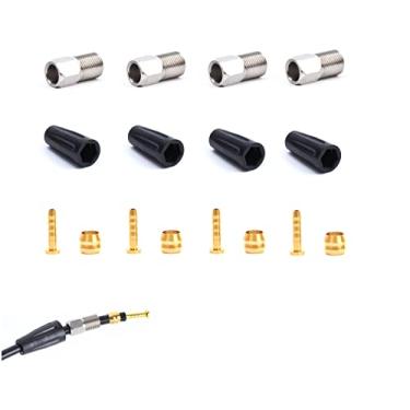 Imagem de Kit de serviço de freio a disco hidráulico incluindo porcas de manga, tampas de borracha, azeitonas de latão e acessórios farpados compatíveis com Shimano BH59 / BH90, AVID SRAM, mangueira Magura,