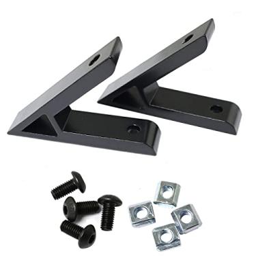 Imagem de PZRT 2 peças de suportes de canto de alumínio com ângulo de 45 graus 2020 perfil de junção de canto conectores de junta de canto com parafusos e porcas de montagem, preto