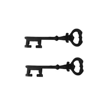 Imagem de Kit 2 Chaves Decorativas Rústica Enfeite em Ferro Nº 04 33cm - Fundiçã