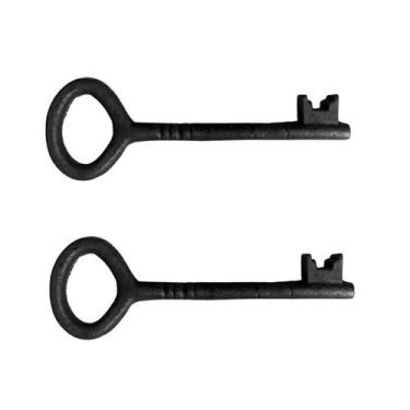 Imagem de kit 2 Chaves Decorativas Rústica Enfeite em Ferro Nº 03 27cm - Fundiçã