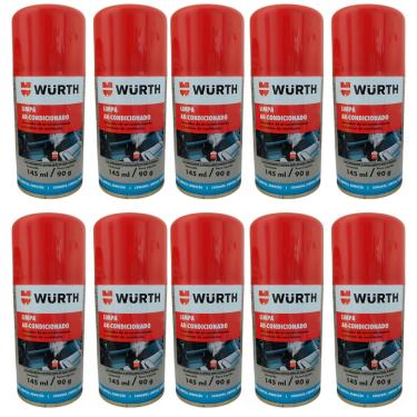 Imagem de Kit 10 Limpa Ar Condicionado Higienizador  Automotivo Wurth