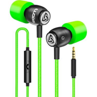 Imagem de LUDOS Fones de ouvido intra-auriculares Clamor com fio, 5 anos de garantia, fones de ouvido com microfone, fones de ouvido com isolamento de ruído, espuma de memória para iPhone, Samsung, estudantes