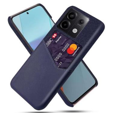 Imagem de Capa para Xiaomi Redmi Note 13 PRO,Tela e tampa de couro PU,Antideslizante,360°cobertura completa à prova de choque com 1 slot de cartão atrás,Prevenção de queda-Blue