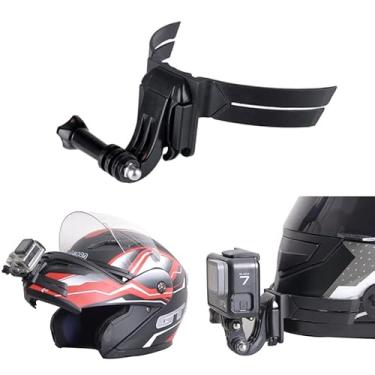 Imagem de Suporte de queixo para capacete de motocicleta para Insta360 One RS R GoPro 10 9 Suporte de rosto inteiro para acessórios de câmera DJI Action 2