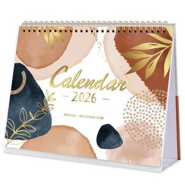Imagem de Calendário de mesa 2025 – Calendário de mesa 2025 de janeiro de 2025 a dezembro de 2025, 25,4 x 21,1 cm, páginas de memorando, calendário de mesa vertical com forte encadernação de fio duplo, blocos