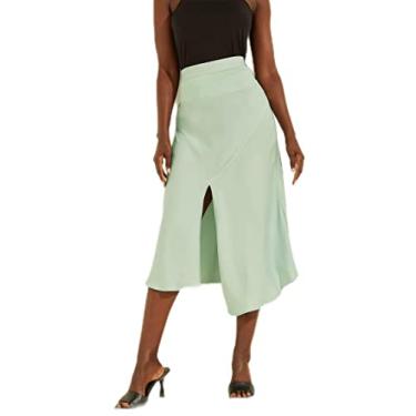Imagem de GUESS Saia midi feminina Altea, Gelo, água-marinha, X-Small