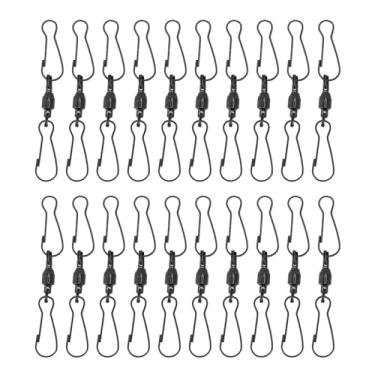 Imagem de 20pcs Windsock Clips Aço Inoxidável 360 Graus de Rotação Dual Clip Wind Spinners Hangers for Wind Spinners Bird Feeders Solar Lights Flags (Preto)