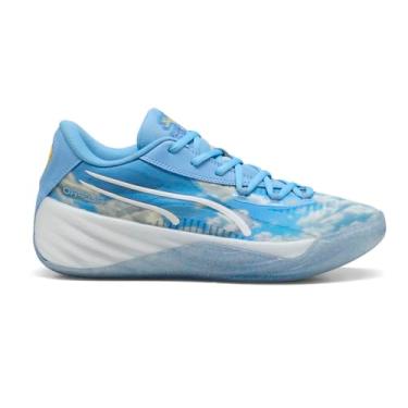 Imagem de PUMA Tênis de basquete masculino All-Pro Nitro Dennis Schroder, Azul claro da equipe/branco PUMA, 42