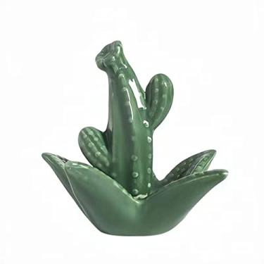 Imagem de Esculturas e Estátuas Modernas Minimalistas Decorações de Mesa Criativas Cerâmica Pequenos Ornamentos Artesanato Simulação Aloe Cacto Jóias Bandeja Decoração de Casa Estátua (Tamanho: A)