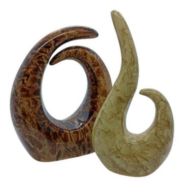 Imagem de Dupla Vaso Cerâmica Decorativo Enfeite Estante Sala Aparador Rack Ador