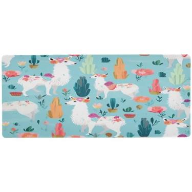 Imagem de Wassud Mouse pad engraçado de ovelha para jogos com base de borracha antiderrapante, mouse pad longo para teclado de computador com borda costurada, almofada grande à prova d'água para escritório