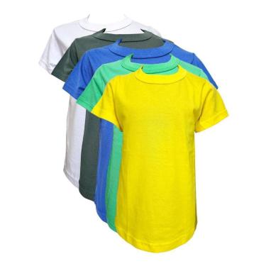 Imagem de KIT 5 CAMISETAS INFANTIL MANGA CURTA ALGODAO LISA BASICA 2 - 8-Masculino