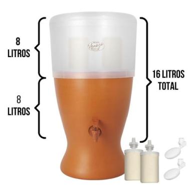 Imagem de Filtro De Barro Para Água São João Veneza 2V 8L - Ceramica Stefani