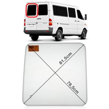 Imagem de Vidro Porta Traseira Lado Esquerdo Para Fixação Com Borracha Sprinter 1997 98 99 00 01 02 03 04 05 06 07 08 09 10 11 12