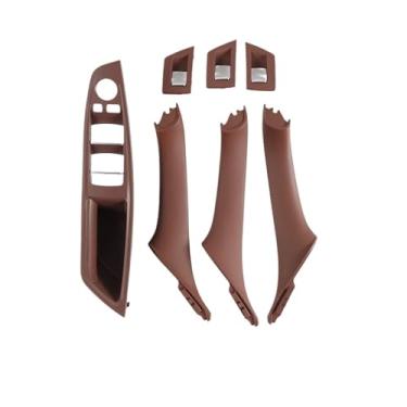Imagem de Maçaneta interna da porta do carro, interruptor da janela lateral do motorista, apoio de braço, compatível com bmw série 5, drive manual f10f11 523i525i528i530i(RHD Red Brown)