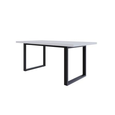Imagem de Mesa De Jantar Queens R 180x90x77cm Qemj9180r Branco Tx - Est.preta Branco Tx/est.preta