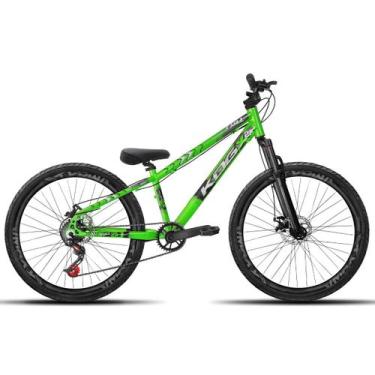 Imagem de Bicicleta aro 26 KOG Freeride Kit Single Pneus Flame, Verde 3