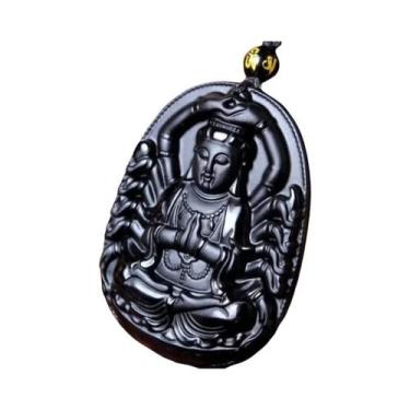 Imagem de Colar Masculino Vintage Com Pingente De Obsidiana Dragão Do Zodíaco Am