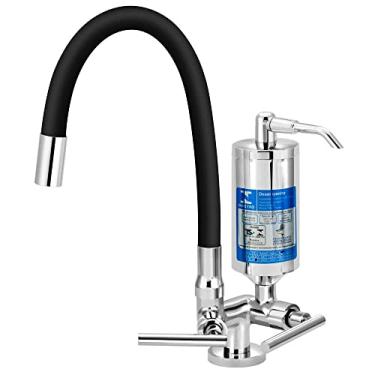 Imagem de Torneira Filtro para Cozinha de Mesa Bica Flexível Color Cromado Preto