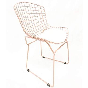 Imagem de Cadeira BERTOIA cor Rosê assento branco - Poltronas do Sul