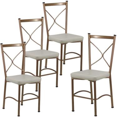 Imagem de Kit 4 Cadeiras Buffet em Alumínio para Cozinha, Restaurante - Trama