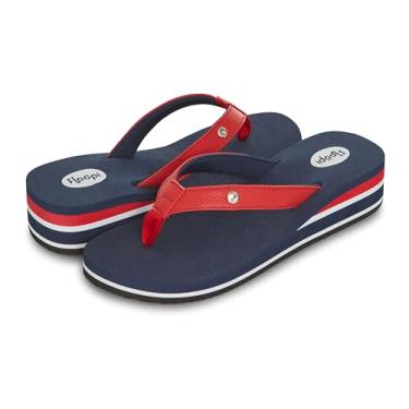 Imagem de Floopi Sandálias de salto alto para mulheres, tapete de ioga confortável para suporte, plataformas de dedo para o verão, Azul-marinho B, 40