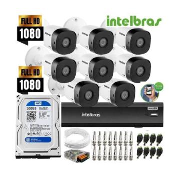 Imagem de Kit Intelbras 8 Cam 1220b Fullhd Dvr Mhdx Multi Hd C/500gb