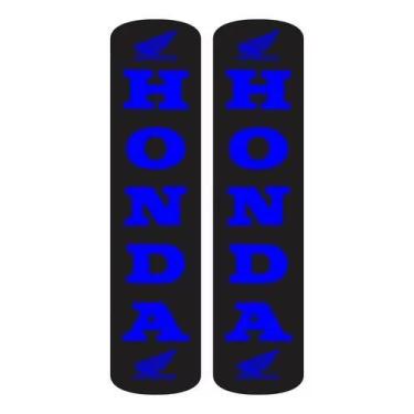 Imagem de Par De Adesivos Protetor De Bengala Honda Azul Resinado - Resitank