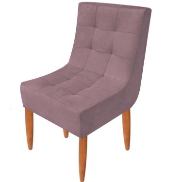 Imagem de Conjunto 2 Cadeiras Estofadas Sala De Jantar Camily Suede Rose