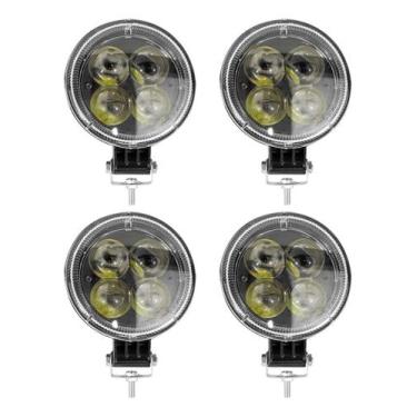 Imagem de Kit 4 Farol Milha Auxiliar 4led 12w 9v36v Redondo 6500k - Briwax