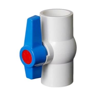 Imagem de IEUDNS Válvula de esfera de PVC com alça em T de fácil giro, válvula compacta de fechamento de água, encaixe de tubulação para projetos de natação, 63mm Branco