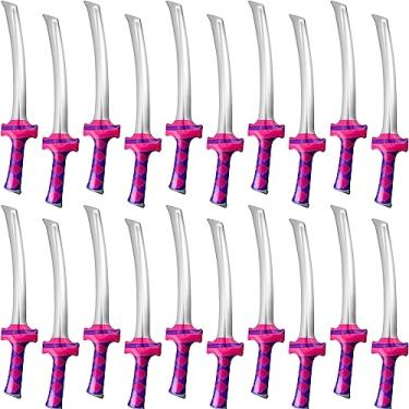 Imagem de Fahacop Pacote com 20 espadas infláveis de samurai ninja de 76 cm, espada Katana, para meninos e meninas, tema de aniversário ninja, artigos de festa