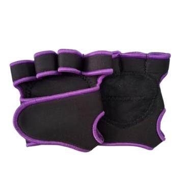 Imagem de Luva Para Treino Academia o Par Masculino/Feminino (Preto_Roxo,GG)