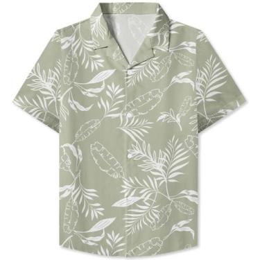 Imagem de Camisa Sangtree Hawaiian de manga curta com botões para homens