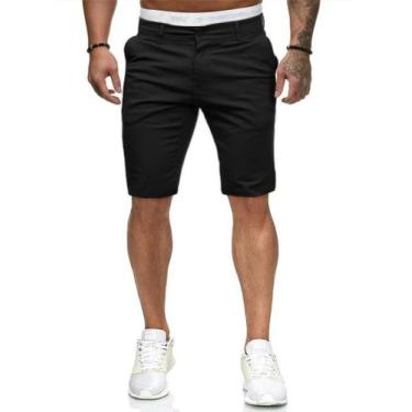 Imagem de Shorts masculinos HUNGSON Slim Fit Stretch Chino, pretos, tamanho 32