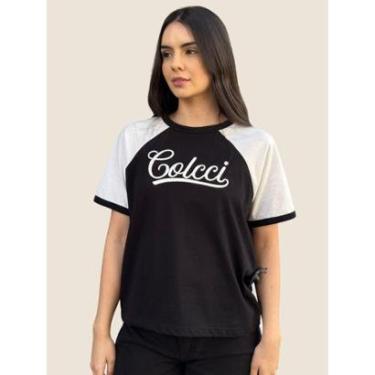 Imagem de Camiseta Feminina Duo Color Com Logo Frontal Colcci-Feminino