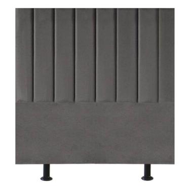 Imagem de Cabeceira Estofada De Cama Casal Box 140 Cm Alice Corino Cinza