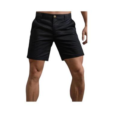 Imagem de Bermuda Cargo Masculina Casual De Verão Respirável Cor Sólida Cintura 