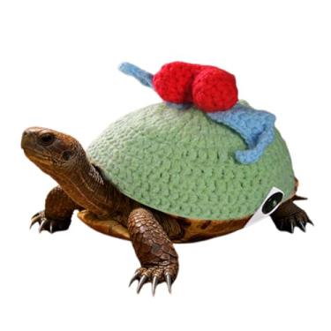 Imagem de Roupa de tartaruga - Fantasia de malha com alças ajustáveis - Suéter de animal pequeno com asas em forma de coração - para inverno, clima frio, dos namorados, festa de Páscoa, cosplay, sessão de