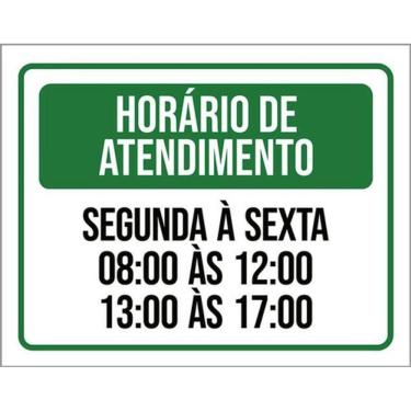 Imagem de Kit 3 Placas Horário Atendimento Segunda Sexta 8 As 12 36X46
