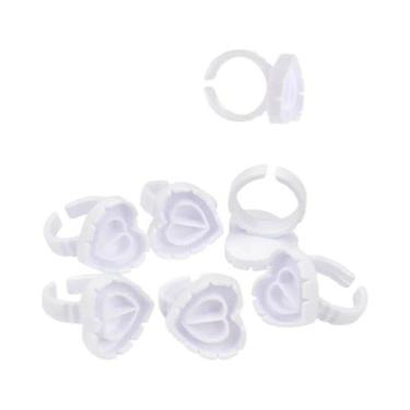 Imagem de 100 Peças De Anéis Descartáveis Para Cola De Cílios Em Formato De Cora