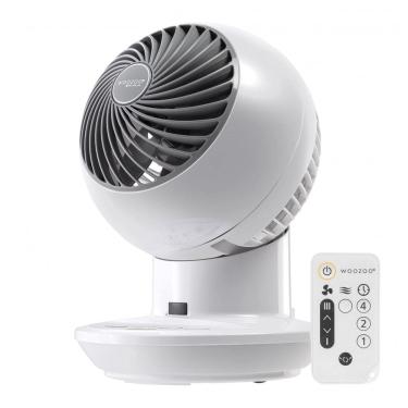 Imagem de Ventilador Circulador IRIS USA WOOZOO Branco com Controle Remoto, Oscilação 65°, 3 Velocidades, Alcance 1,47 m3, Instrução 6 Ângulos