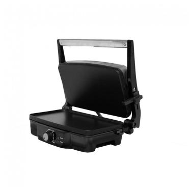 Imagem de Prensa de Panini Elétrica IMUSA em Aço Inoxidável com Controle de Temperatura Ajustável e Placas Antiaderentes, 1200W Grande Antiaderente