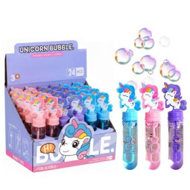 Imagem de Caixa com 24 Bolhas de Sabão Unicórnio para Sacola Surpresa de Anivers