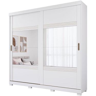 Imagem de Guarda Roupa Gramado 2 Portas Correr com 4 Espelhos e Pés - Panan, Bra