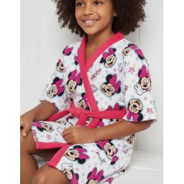 Imagem de Roupão Felpudo Infantil Quimono Estampado Minnie G Lepper
